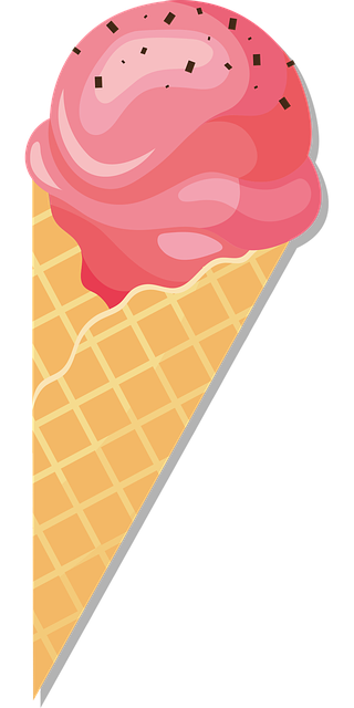 Eiscreme Himbeer Eiswaffel