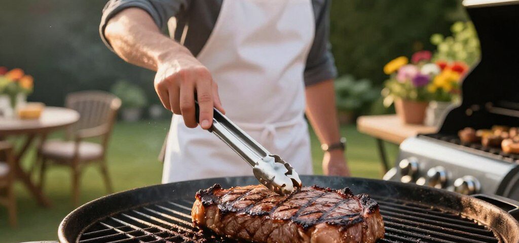 Fleisch auf dem Grill gleichmäßig garen