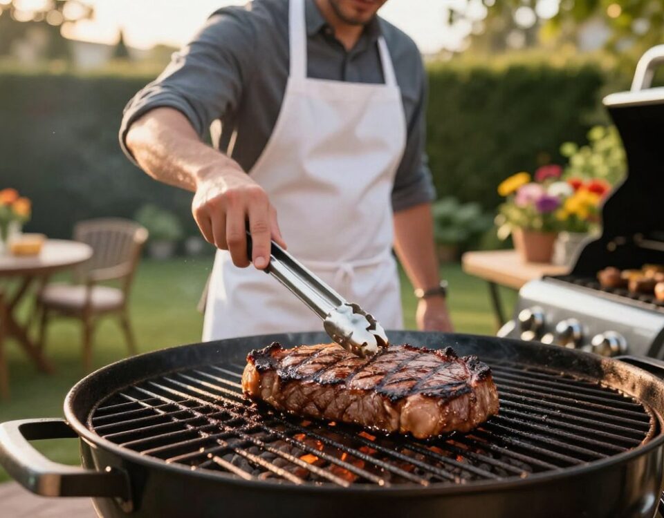Fleisch auf dem Grill gleichmäßig garen