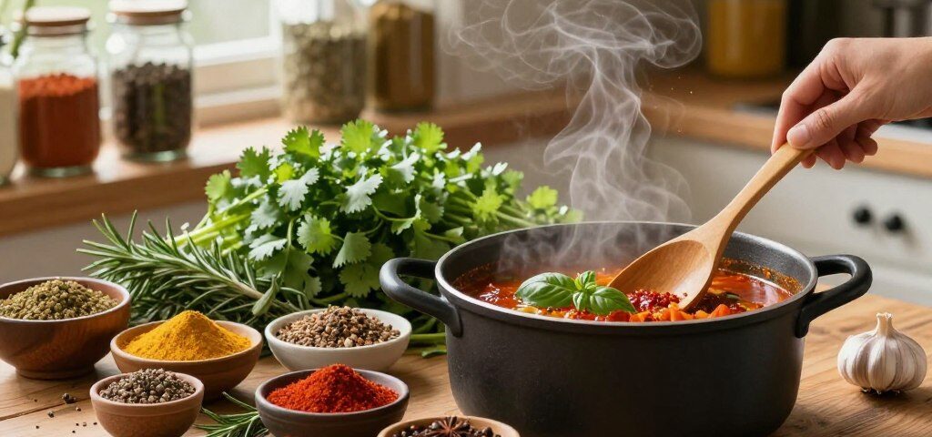 Gewürze beim Kochen