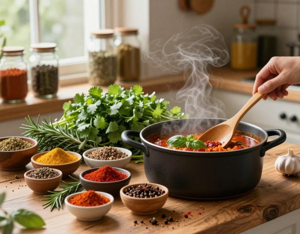 Gewürze beim Kochen