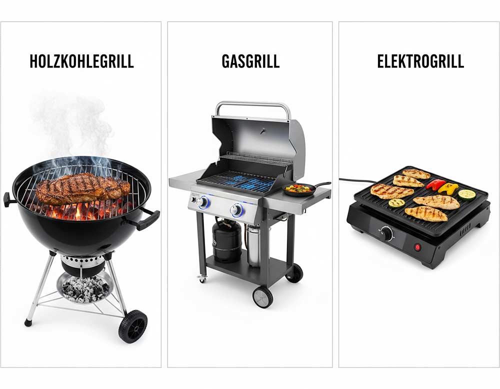 Unterschiede zwischen Holzkohlegrill, Gasgrill und Elektrogrill Unterschiede zwischen Holzkohlegrill, Gasgrill und Elektrogrill
