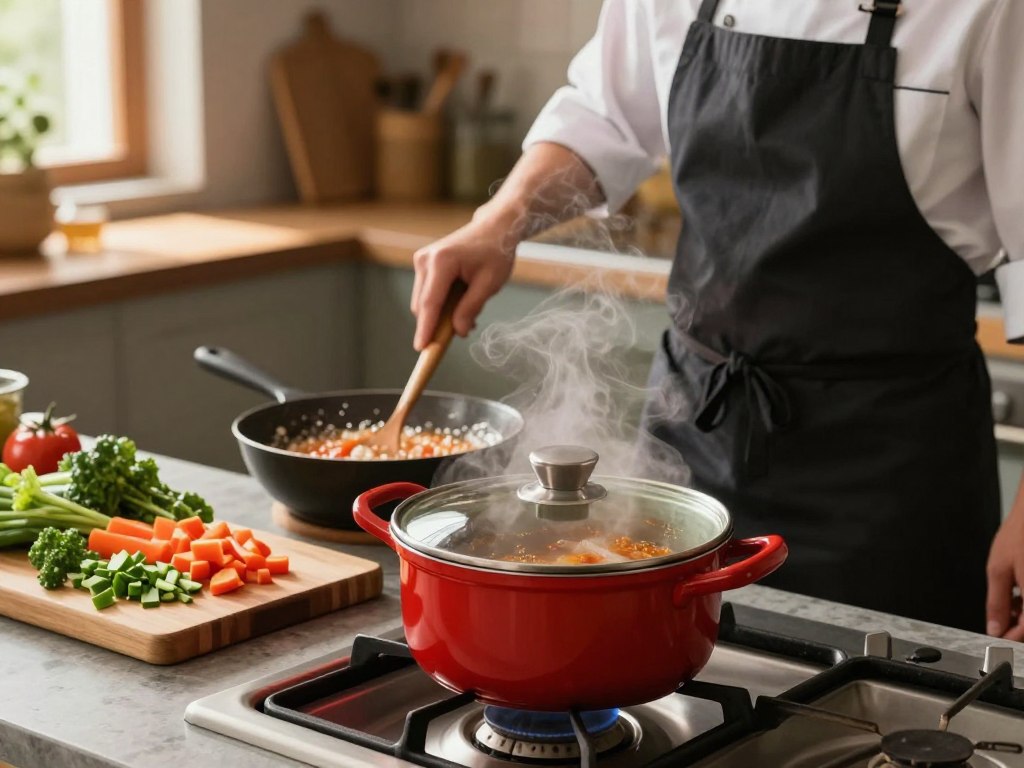 Kochen mit Deckel Techniken