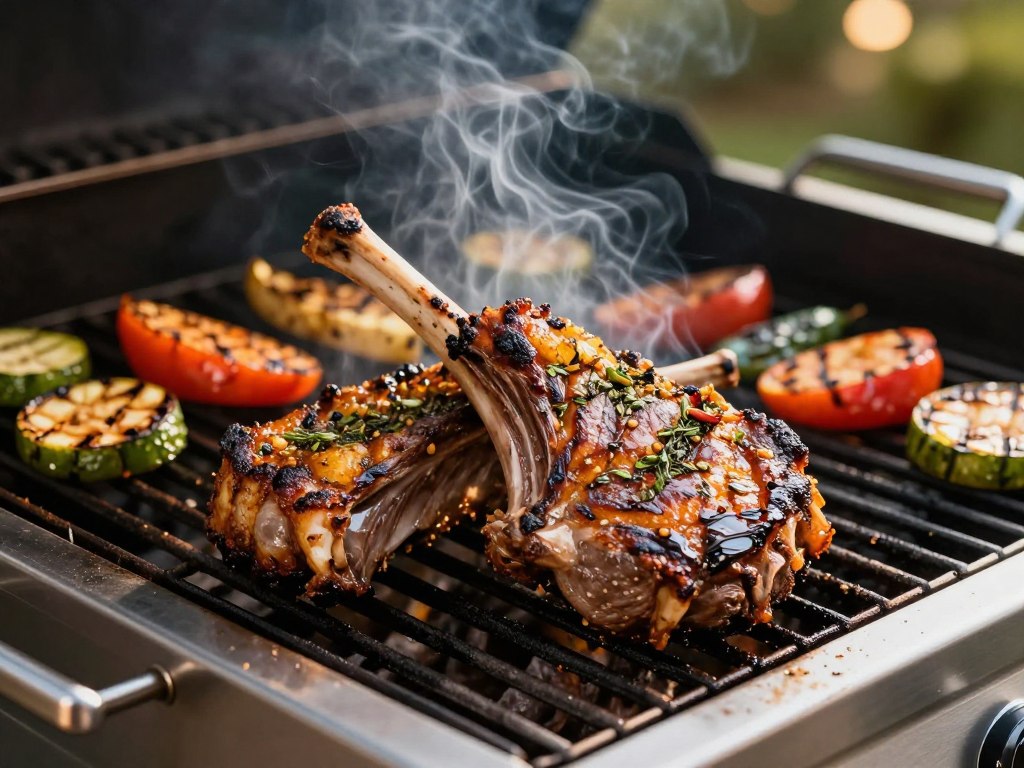 Lammkarree Grilltechnik