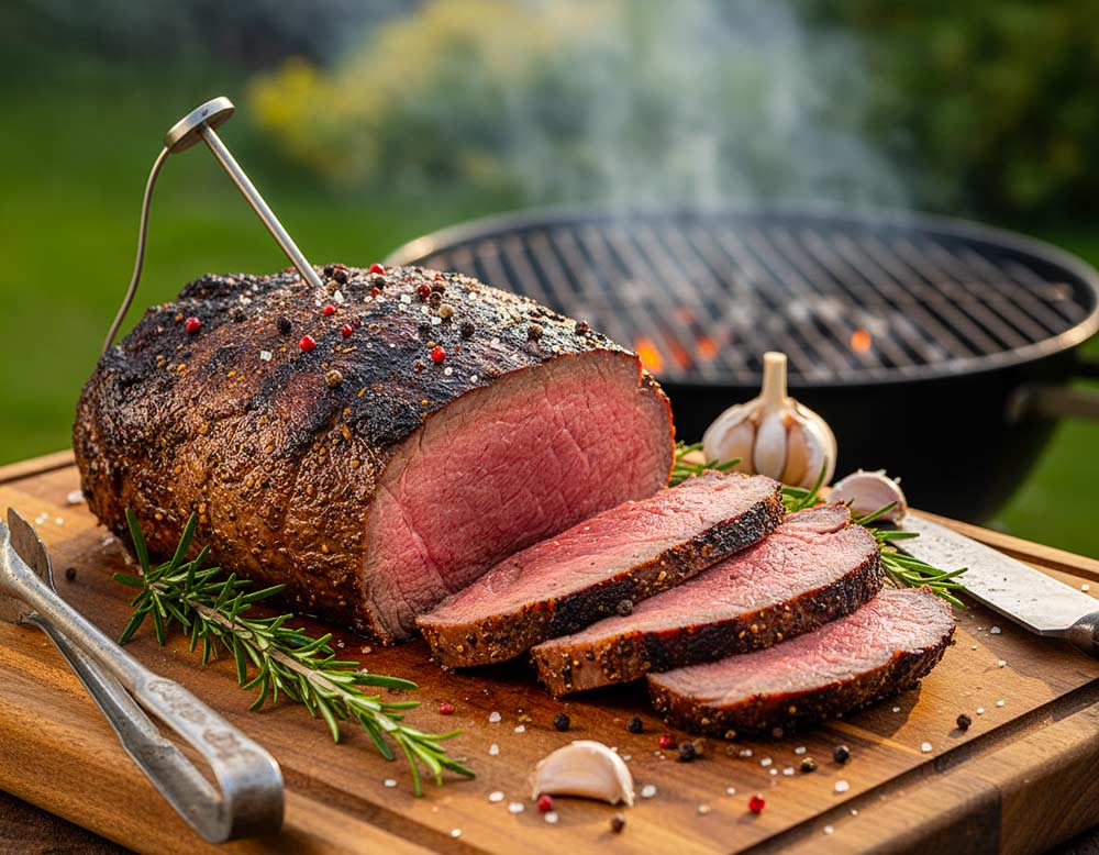 Gegrillte Rinderhüfte - Kerntemperatur messen Gegrillte Rinderhüfte - Kerntemperatur messen