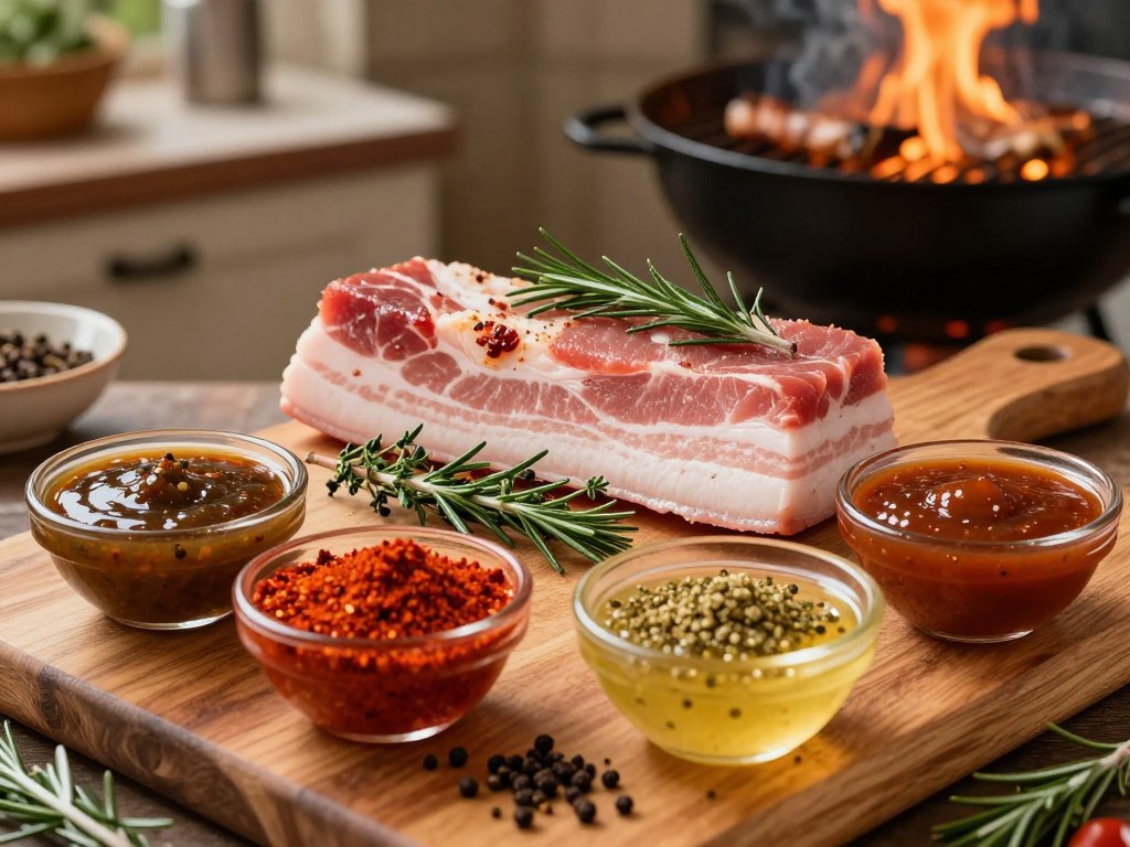 Schweinebauch Marinaden und Gewürze