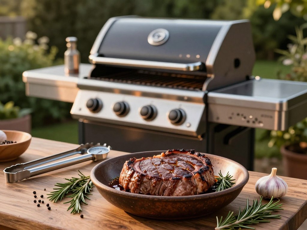 Gasgrill Vorbereitung Rinderfilet