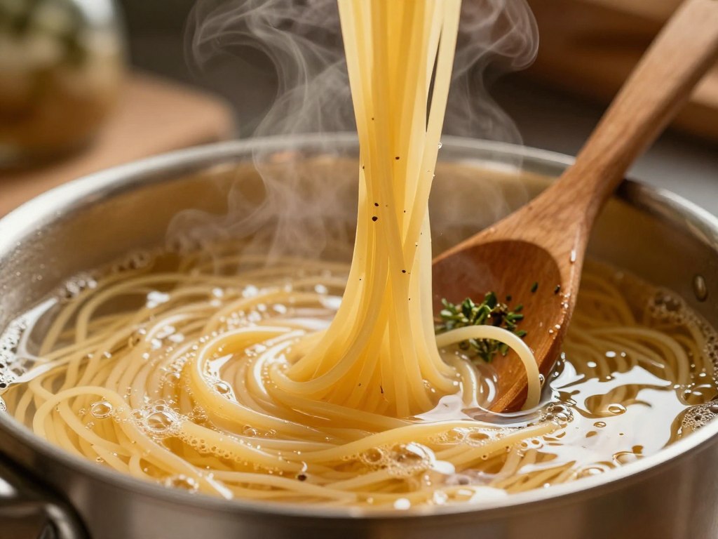 Nudelwasser als Bindemittel