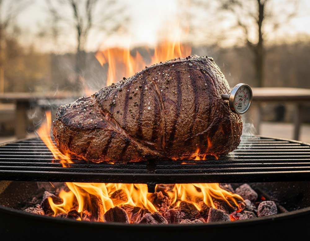 Große Rinderhüfte als Stück grillen Große Rinderhüfte als Stück grillen