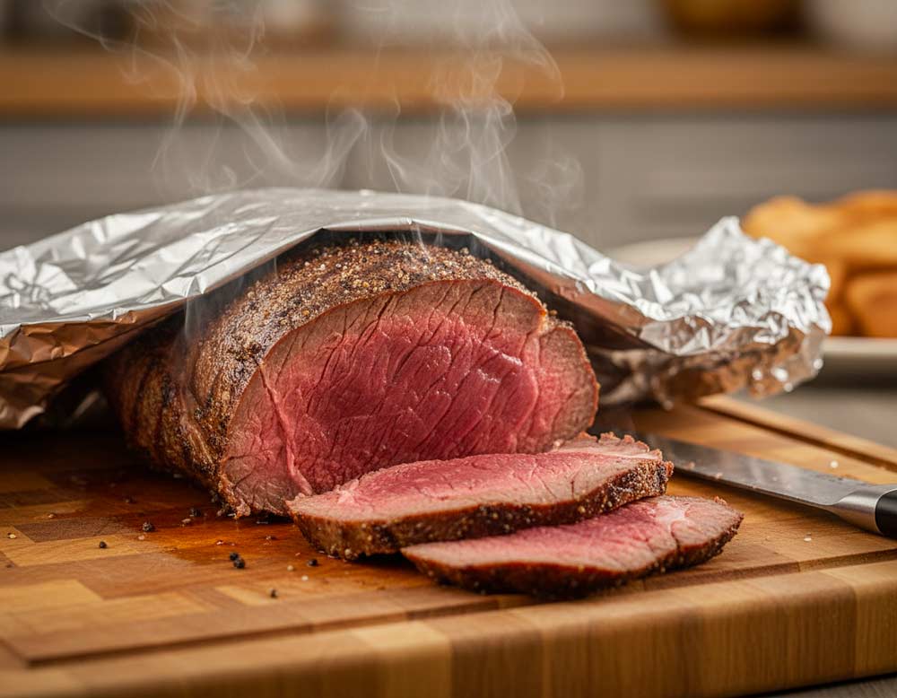 Ein Stück Rinderhüfte gegrillt Ein Stück Rinderhüfte gegrillt