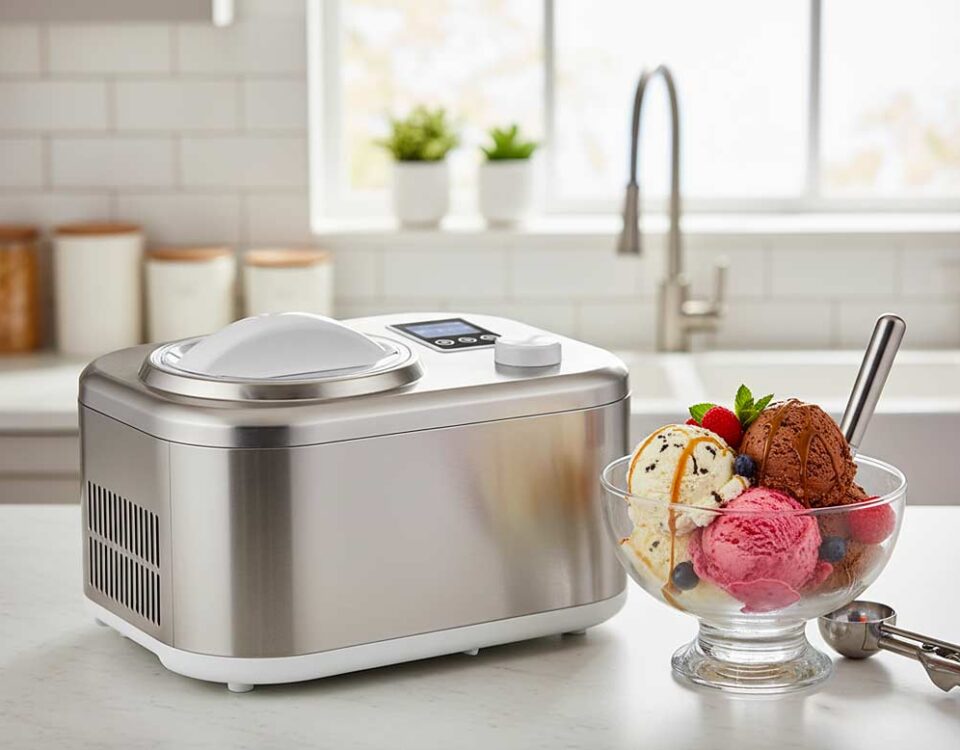 Kompressor Eismaschine macht leckeres Eis