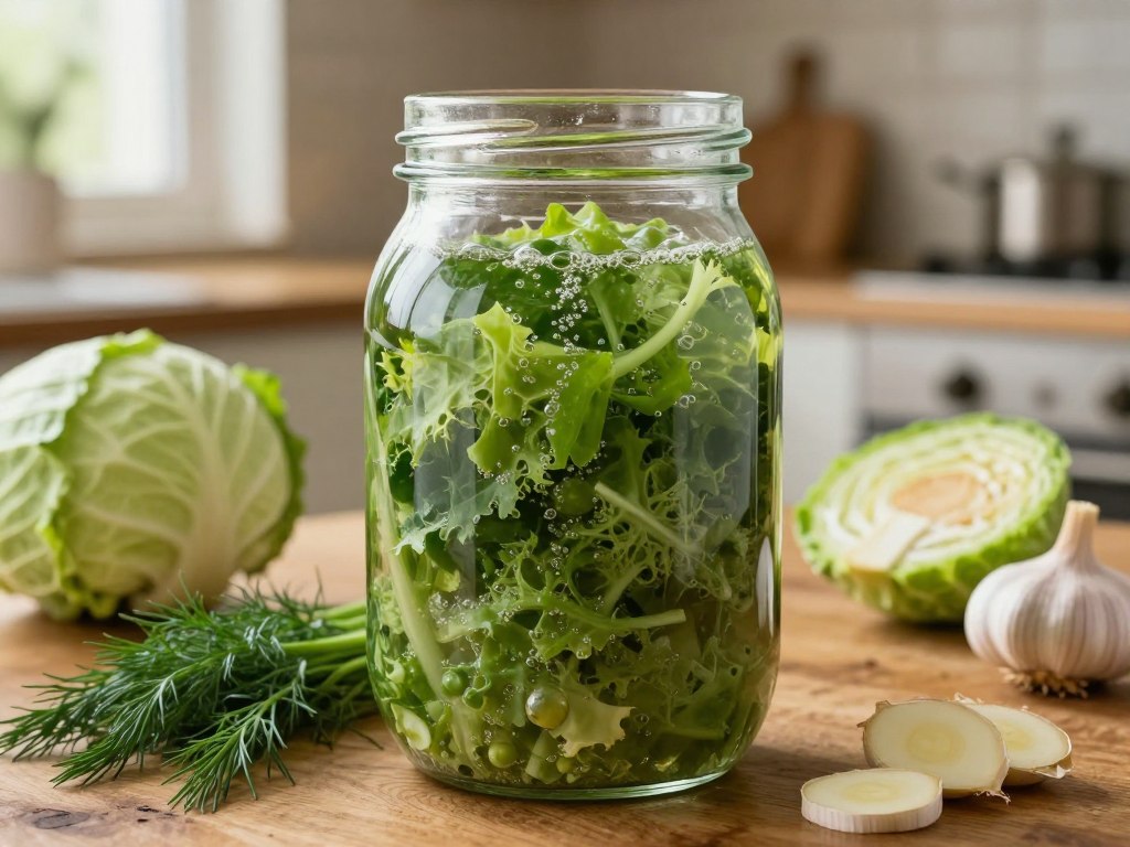 Sauerkraut Fermentation im Einmachglas