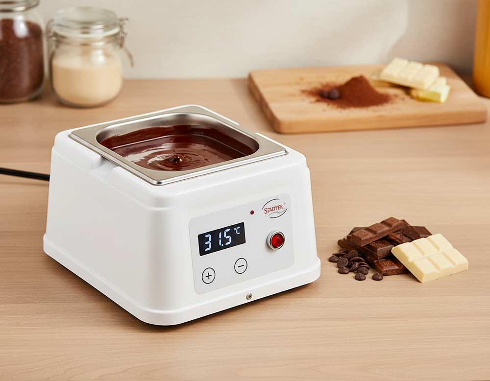 Schokoladentemperierer im Einsatz Schokoladentemperierer im Einsatz