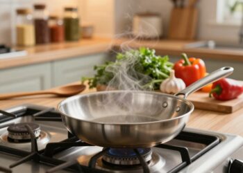 Pfannen zum Kochen vorheizen