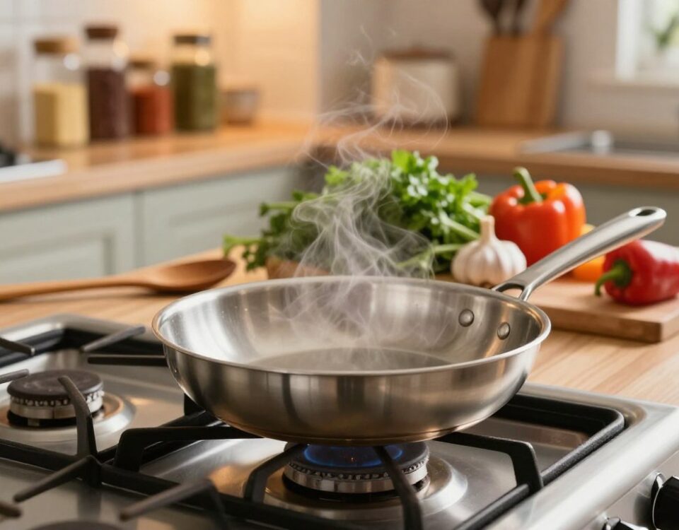 Pfannen zum Kochen vorheizen