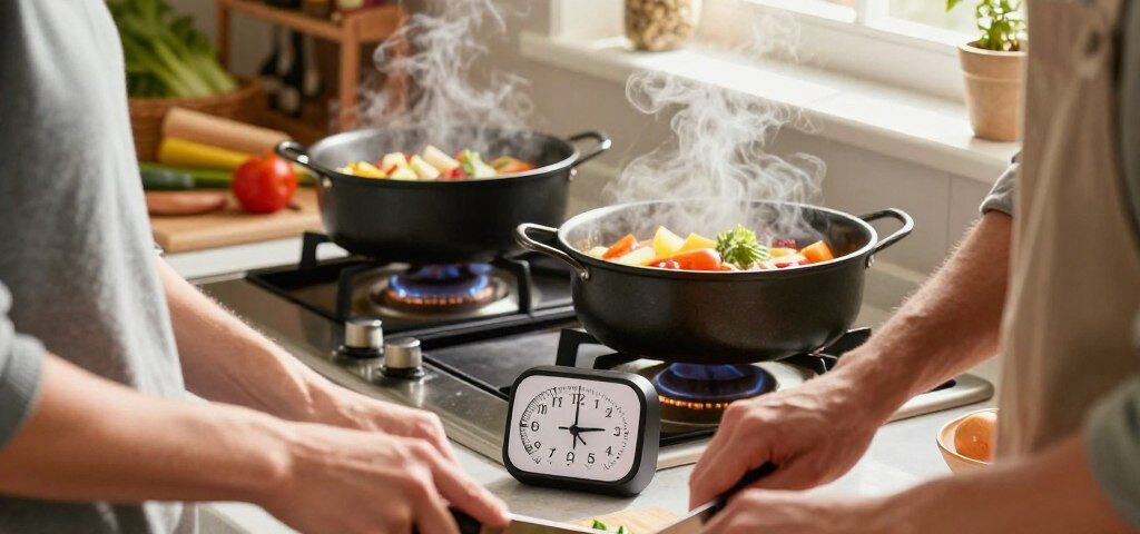 mehrere Gerichte gleichzeitig kochen