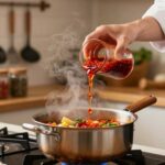 Flüssigkeiten beim Kochen hinzufügen