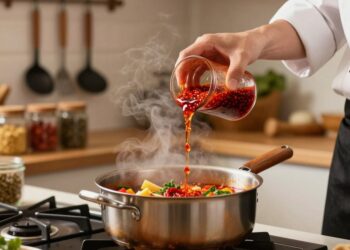 Flüssigkeiten beim Kochen hinzufügen